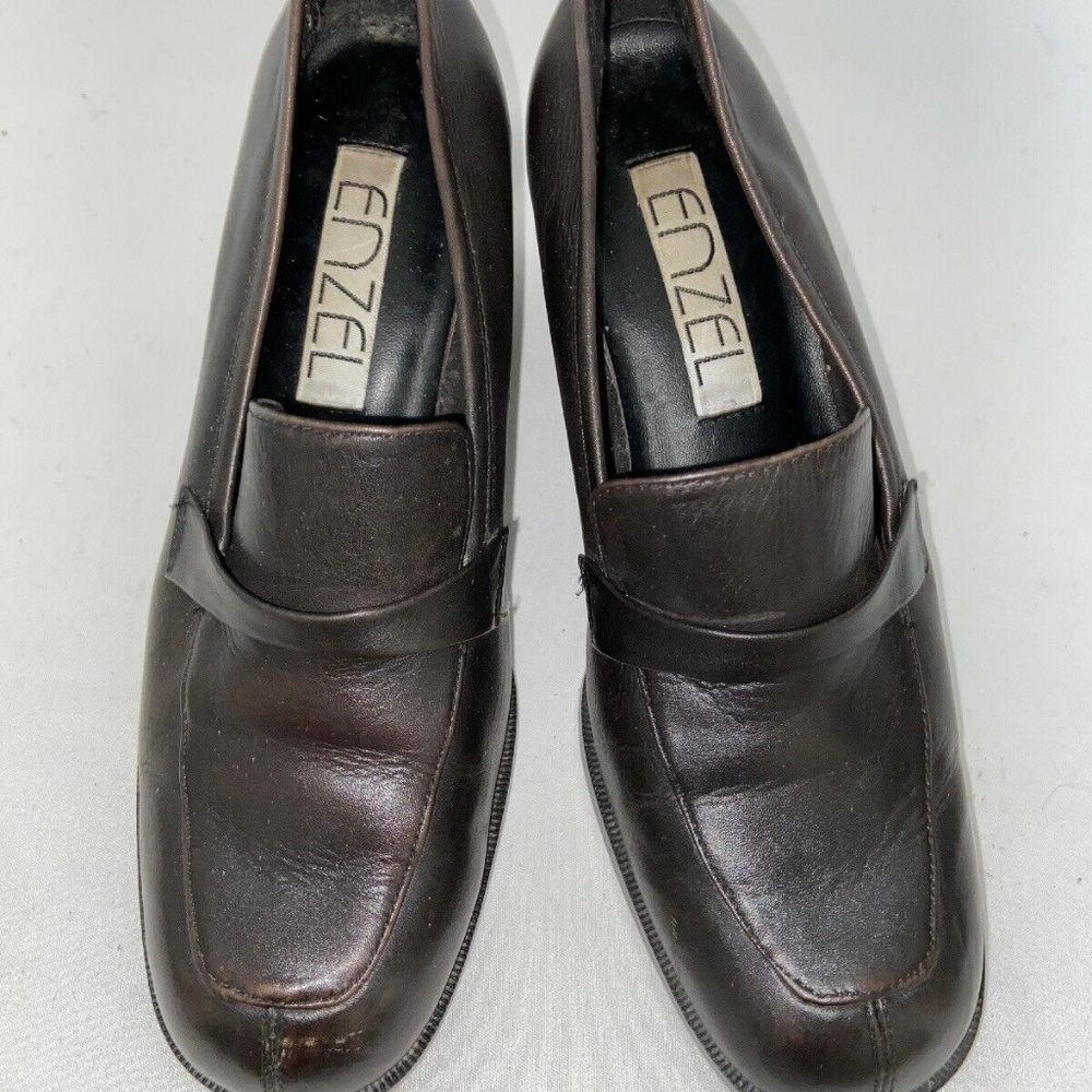 Enzel Women's Shoes sz 6.5 Brown Loafer Leather 2"